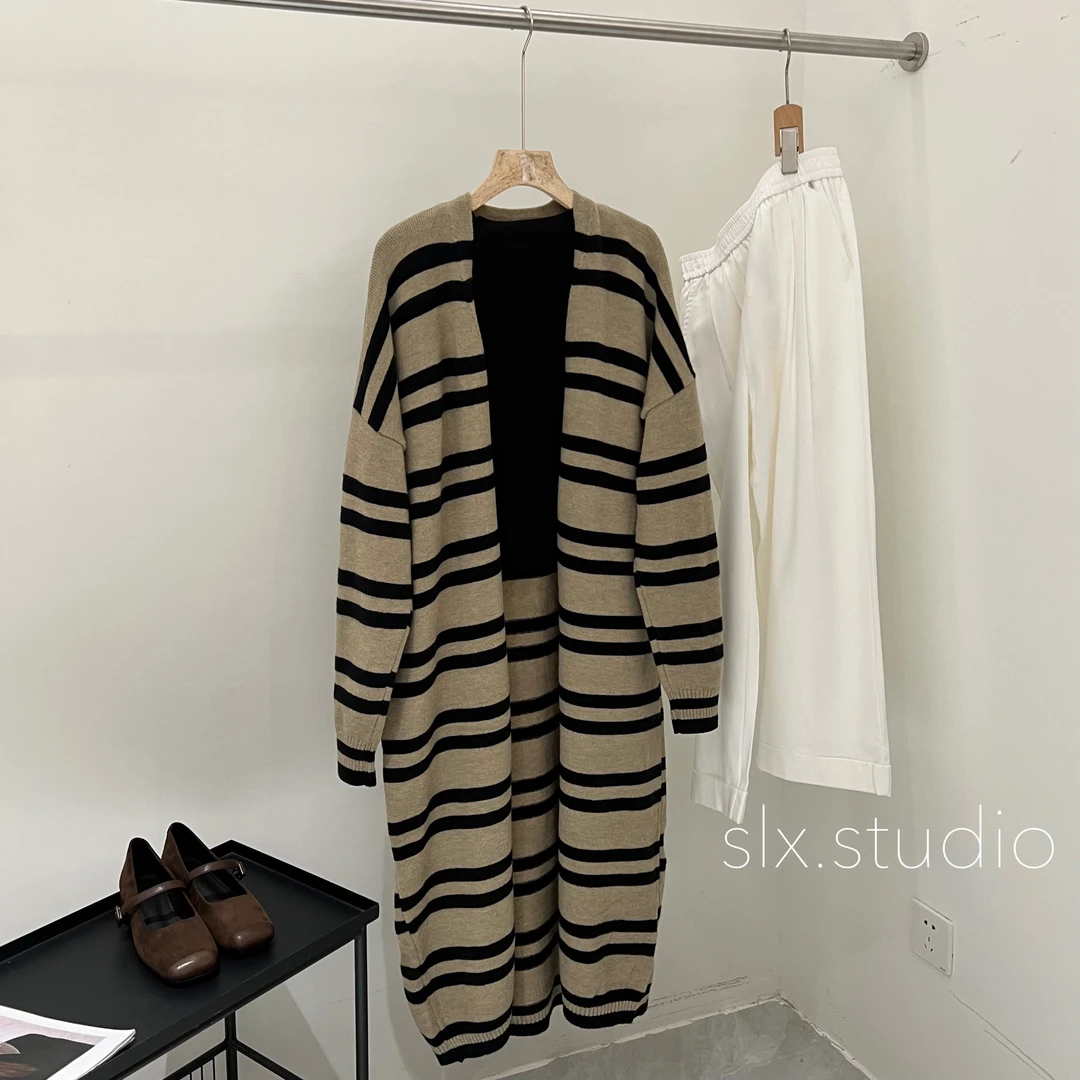 slx@ 36196 毛衣长款条纹