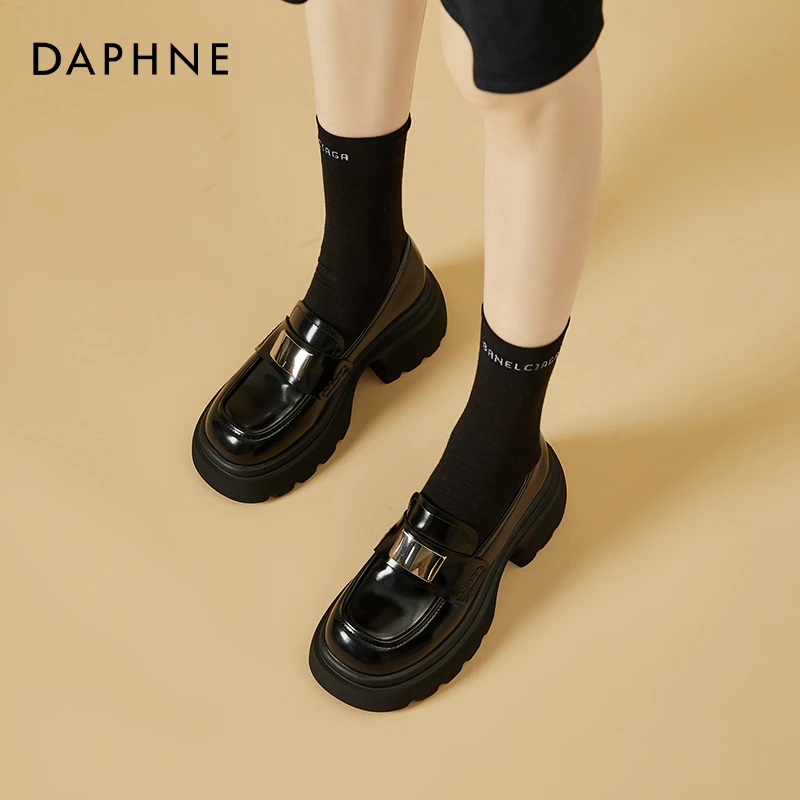 达芙妮日系JK制服鞋女2025年新款秋季学院风小皮鞋厚底黑色乐福鞋