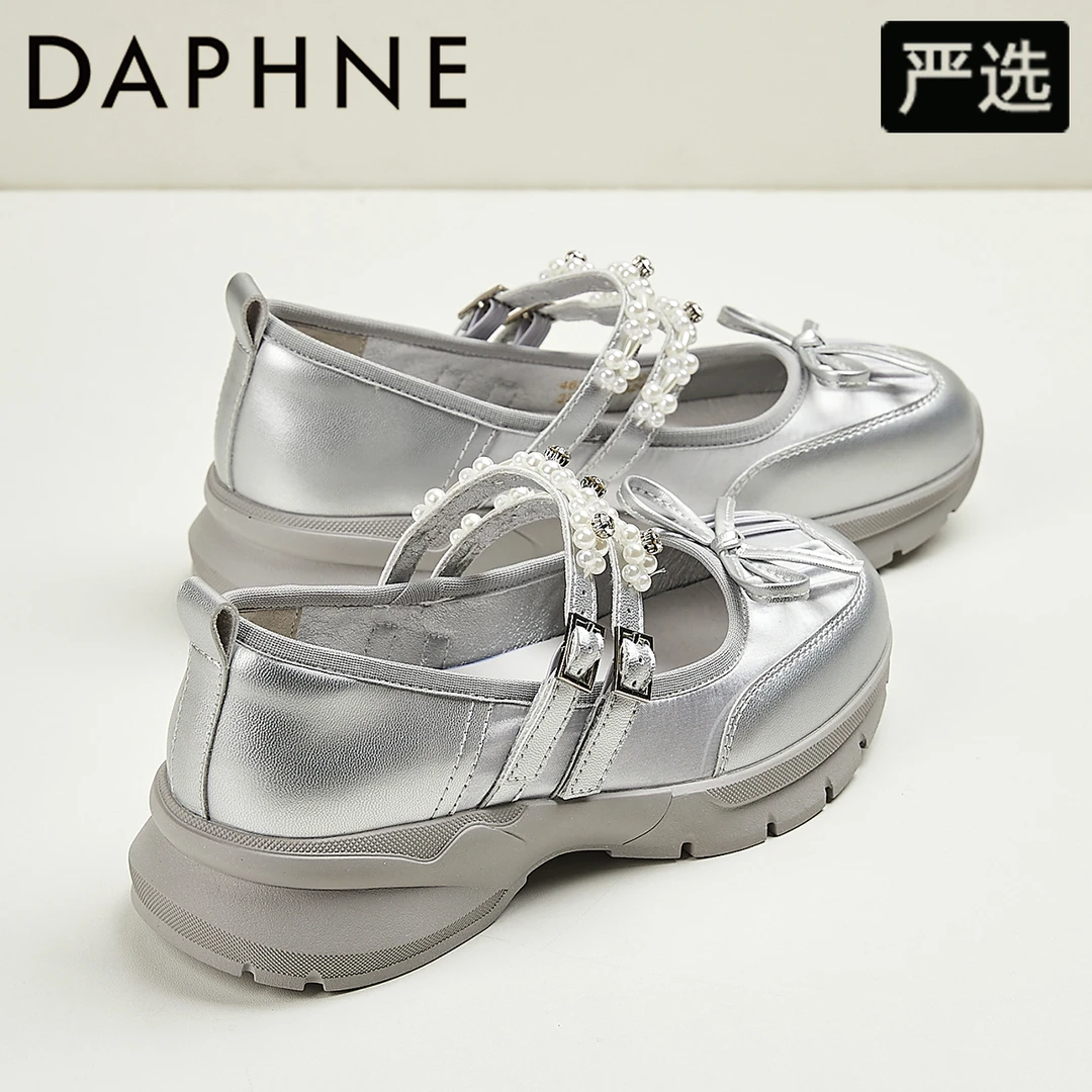 达芙妮蝴蝶结芭蕾鞋运动玛丽珍鞋女休闲时尚平底2025秋季新款单鞋