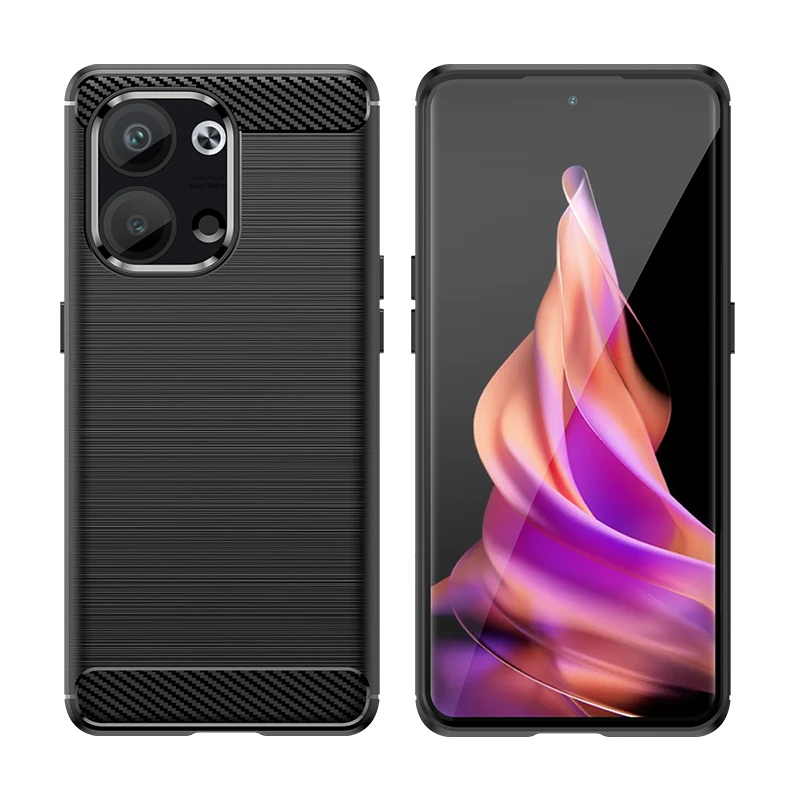 【四角防摔+防指纹手感好】适用于OPPO Reno9 专用碳纤纹拉丝壳