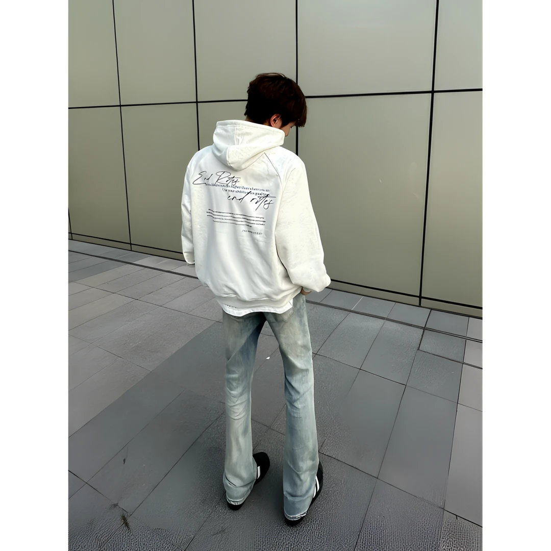 ZLAYCO美式微喇显瘦牛仔裤男高街vibe修身微喇叭cleanfit长裤