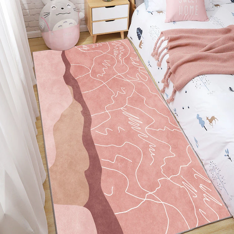 轻奢卧室床边地毯飘窗垫少女满铺房间榻榻米床前北欧客厅茶几地垫