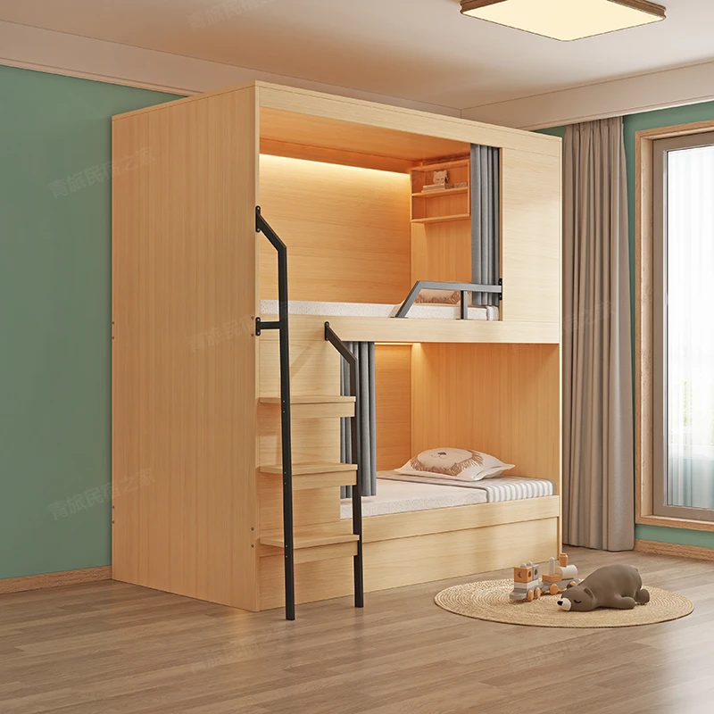 带有私密性的上下床青旅电竞酒店上下铺双层床互不打扰宿舍成人