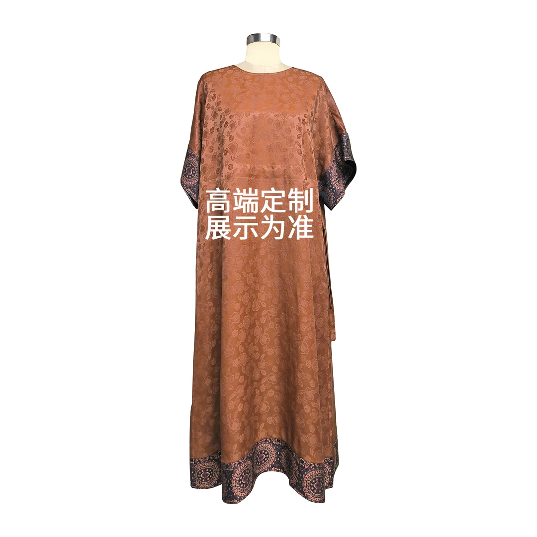 【高端定制】时尚气质香云纱女装女士气质轻奢长款连衣裙设计师088