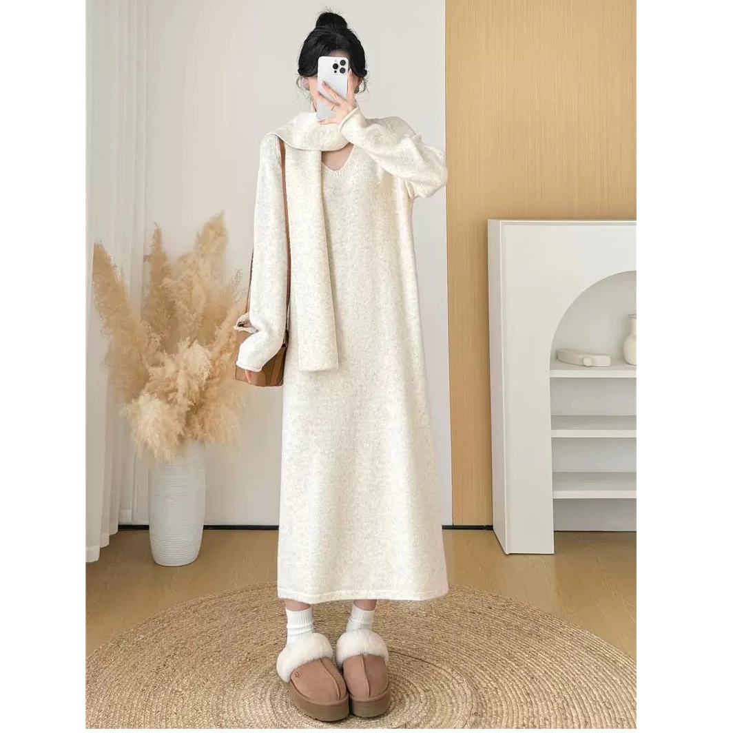 1151-1200 秋冬气质过膝针织连衣裙