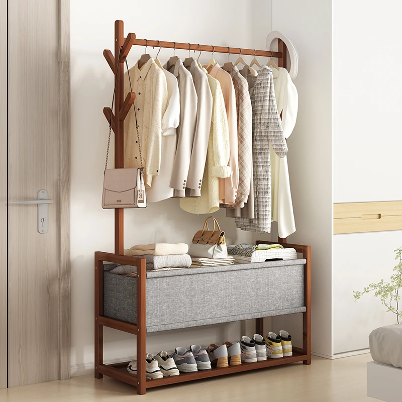 衣帽架落地式落地家用阳台可移动多功能收纳挂衣架挂衣架子晾衣架