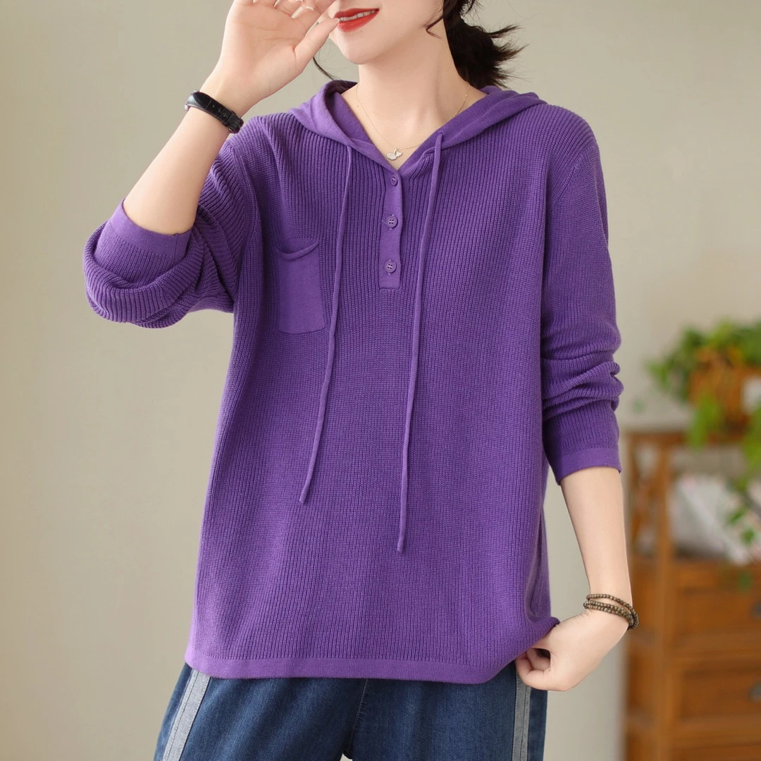 新款大码打底秋季时尚休闲春秋长袖连帽上衣百搭-231洋气薄款