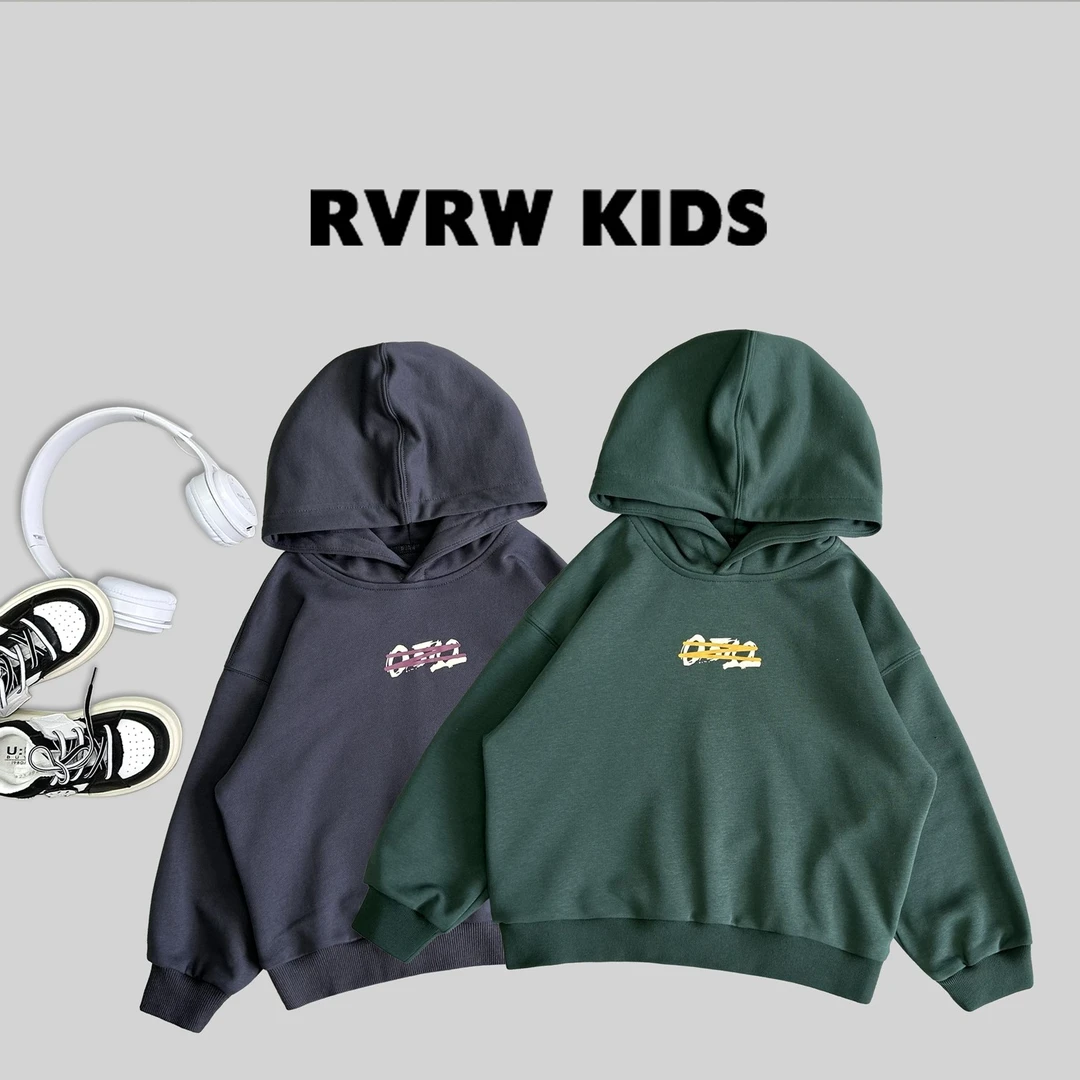 若大王个性潮酷简约字母百搭秋连帽套头童装卫衣 QY-BK114