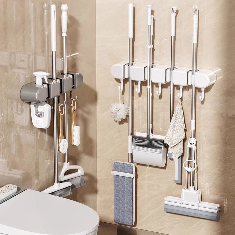 Howsentrip拖把壁挂夹拖布挂钩免打孔夹架神器卫生间收纳置物架式