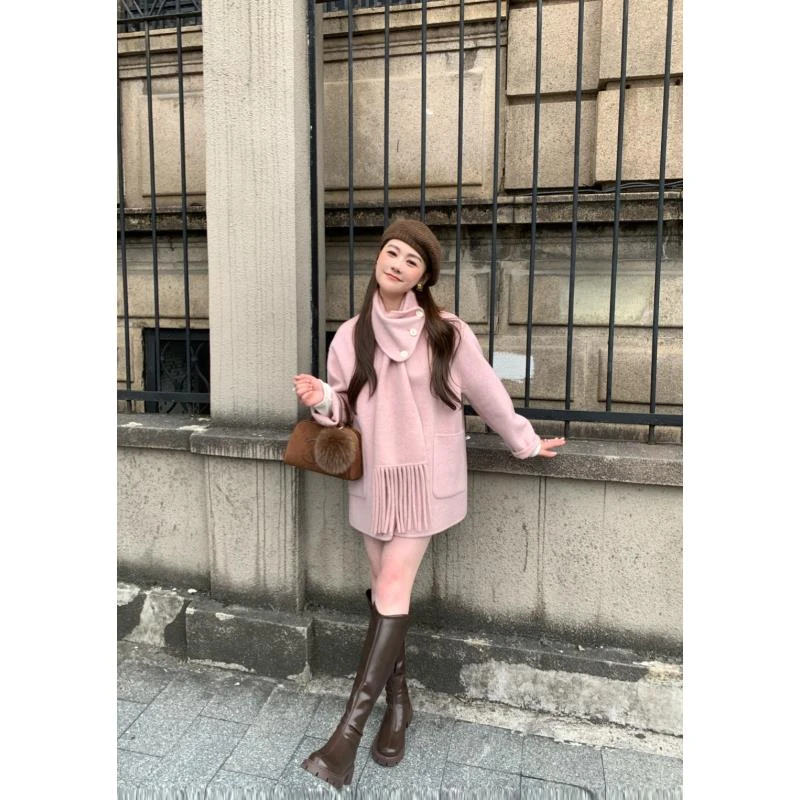 NANJIE/楠姐【凛冬恋歌】秋冬氛围感设计中长款羊毛大衣XNS6104