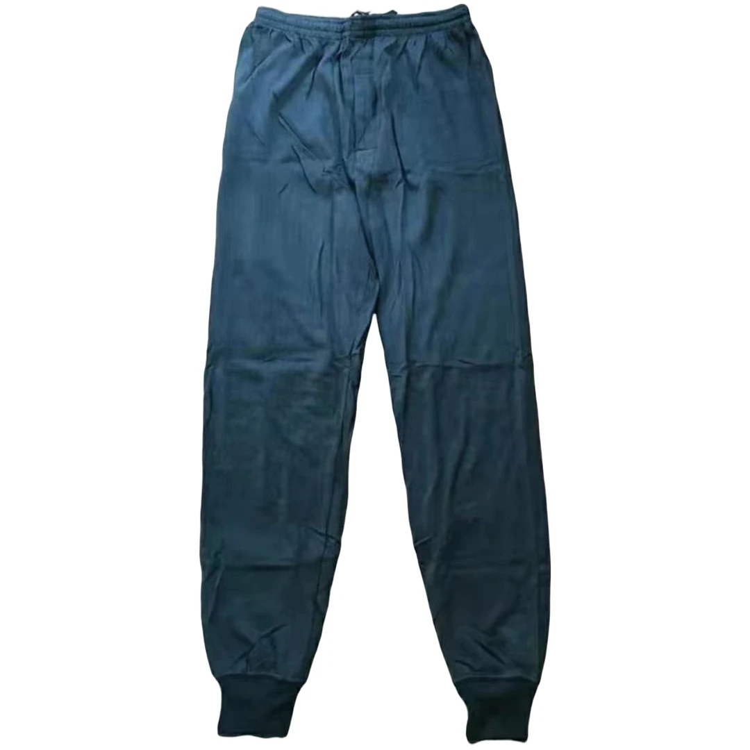 *蓝色秋裤保暖裤舒适透气弹力秋冬纯色裤子时尚百搭男士宽松款