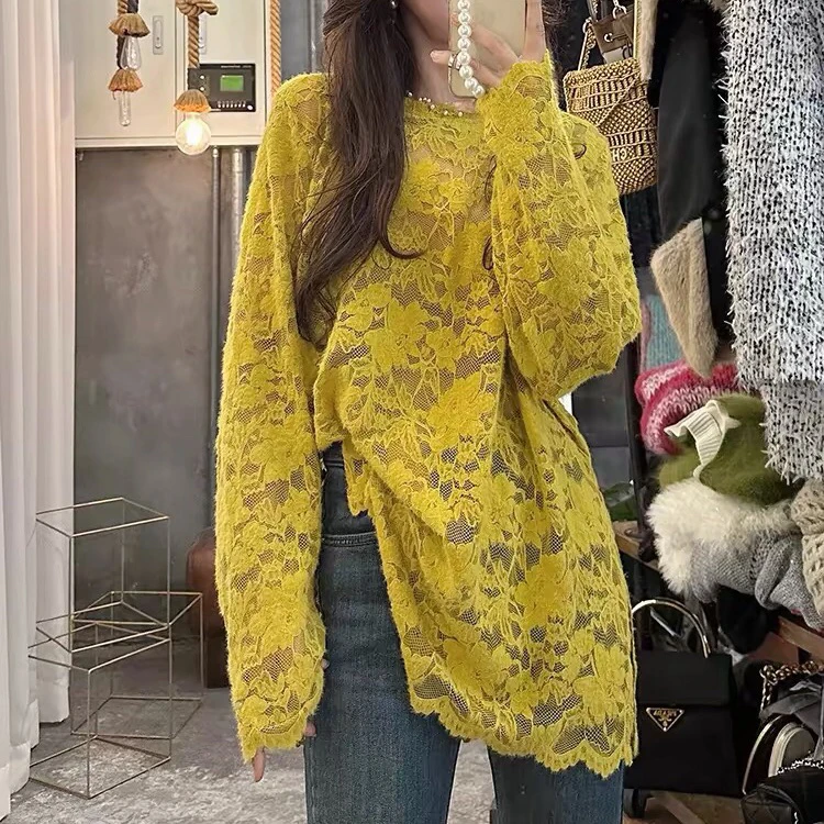 G7746大码蕾丝打底衫(衣长78左右)