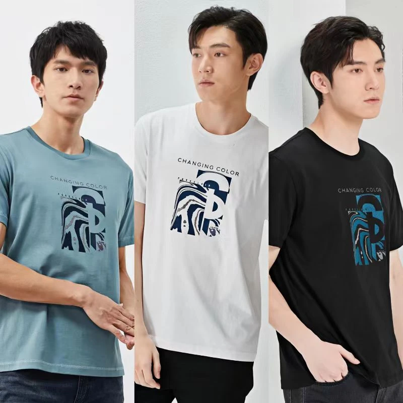 Lilanz/利郎IP联名短T（数字陶瓷） 23XTX624透气圆领吸湿湿透柔软