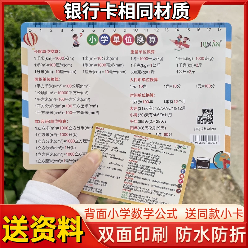 小学数学公式大全米厘米分米1-6年级单位换算核心知识点速记卡片
