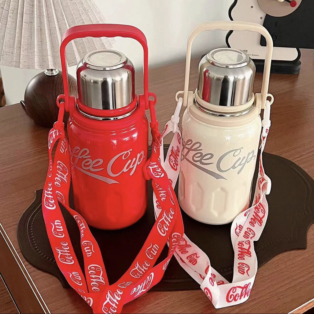 【一堂杯专属】金刚可乐杯316保温水杯大容量茶杯户外背带便携手提