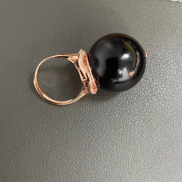 夏歌珠宝-缅甸22+翳珀大珠复古豪镶开口戒指经典优