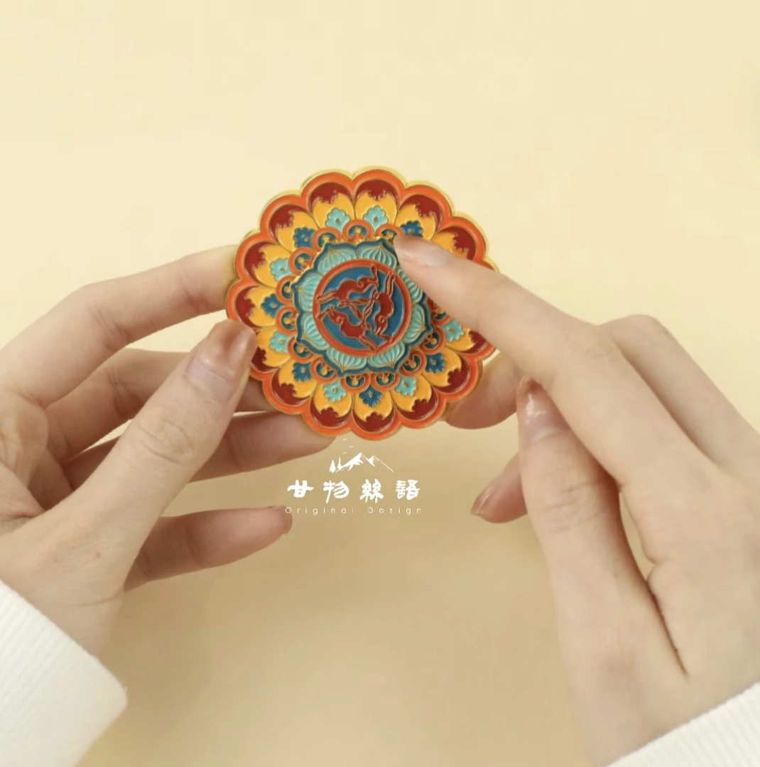 敦煌藻井三兔共耳金属冰箱贴敦煌旅游伴手礼纪念品创意冰箱贴