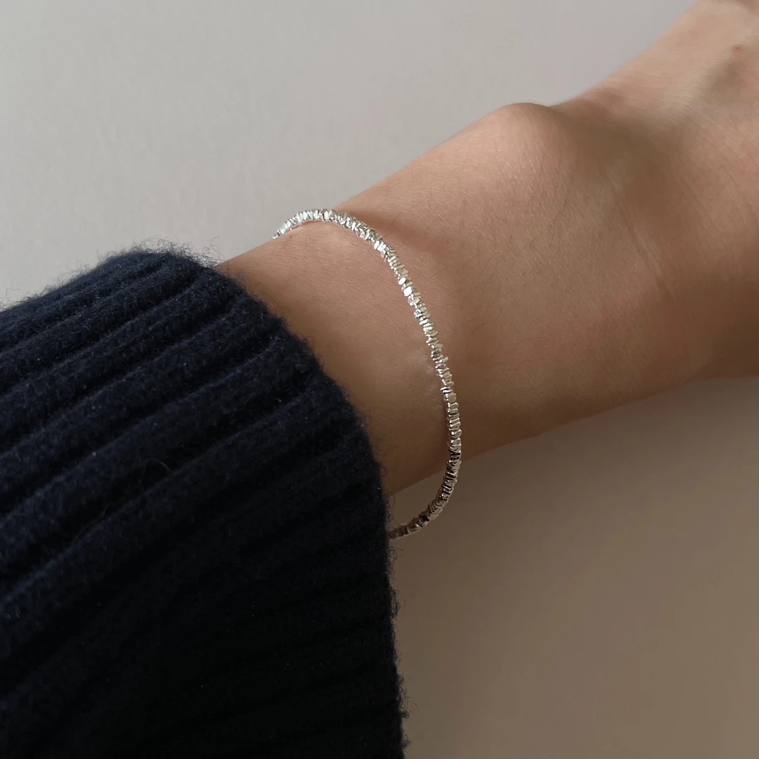 muyang/慕阳 925银手链 韩版精致设计感碎银子清潭手链