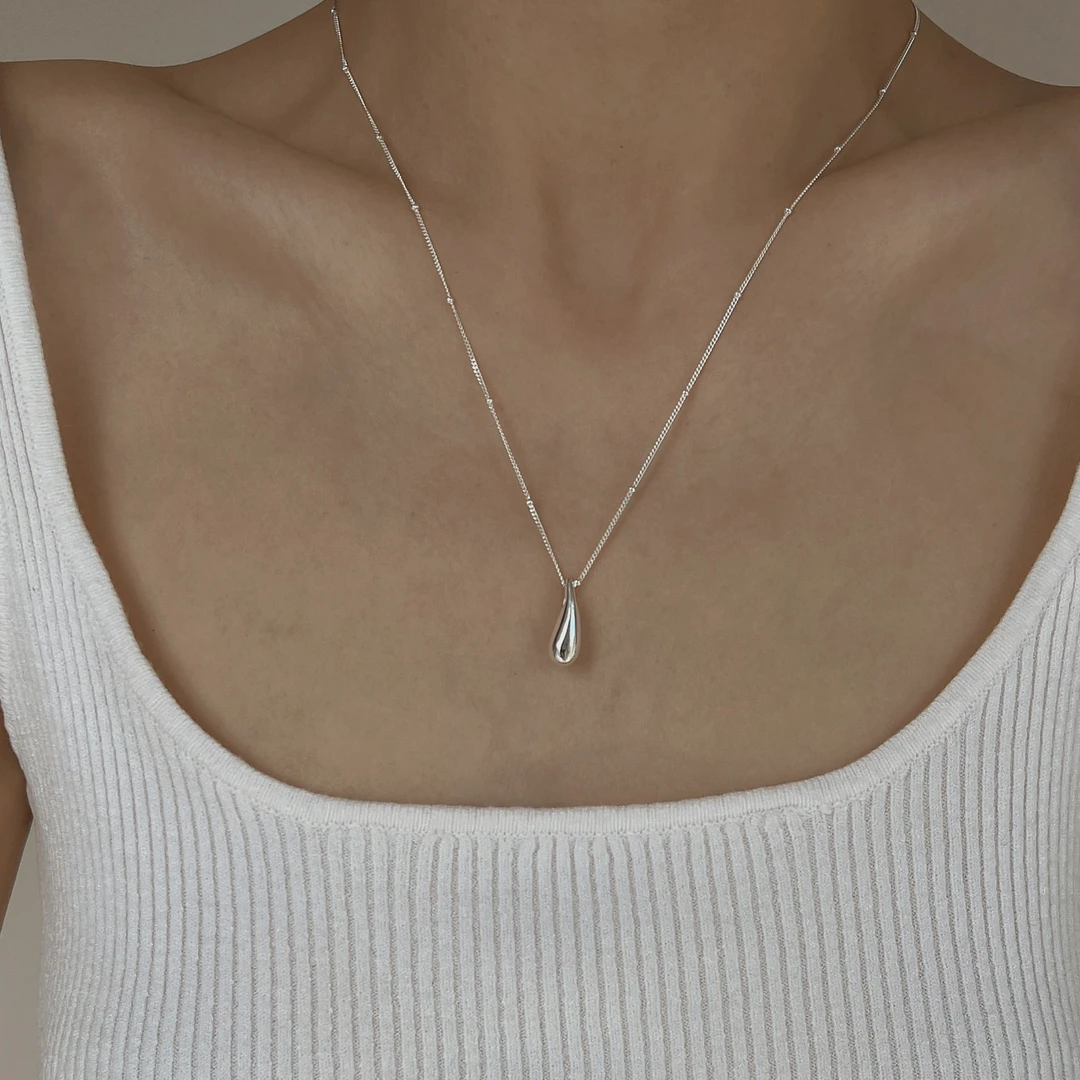 muyang/慕阳 坠链均925银 项链轻奢水滴流体小众简约锁骨链冷淡风