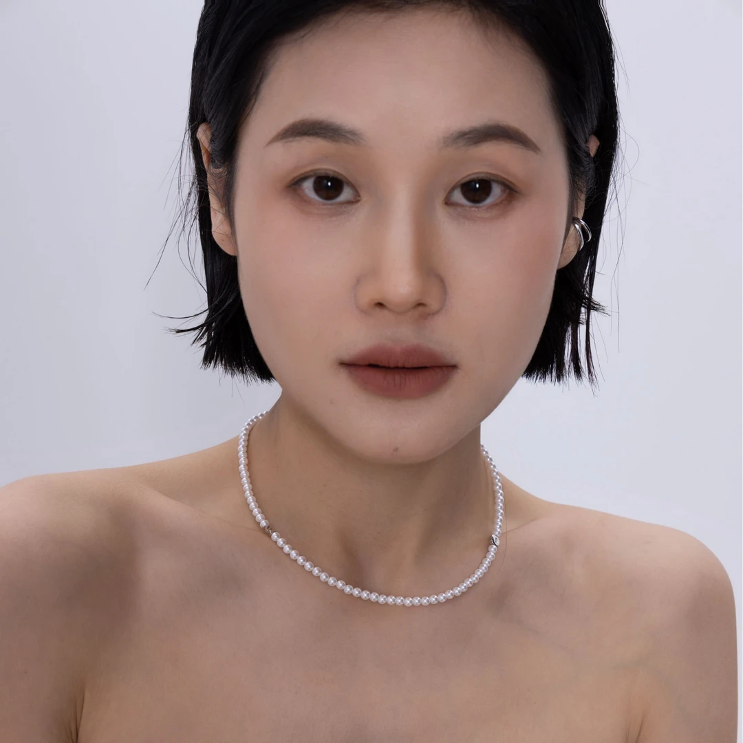 muyang/慕阳 非金属仿珍珠项链 项链气质白色时尚简约珠珠项链