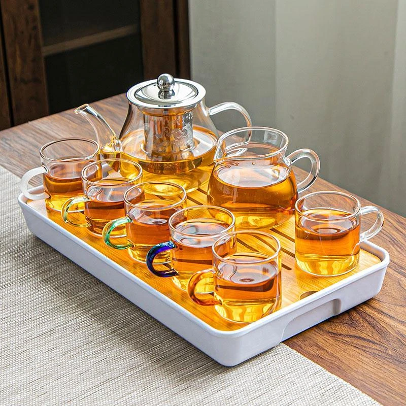 耐热玻璃茶具套装家用泡茶器透明功夫茶杯红茶花茶壶办公茶壶迷你
