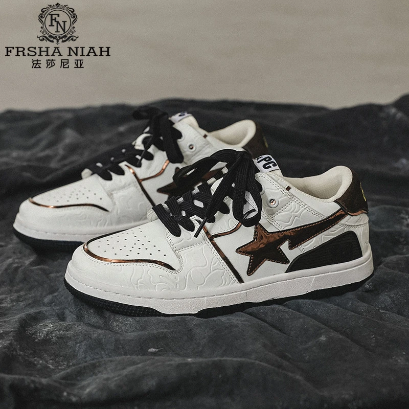 法莎尼亚新款夏季休闲鞋子男百搭透气时尚小白鞋ins潮流板鞋子男