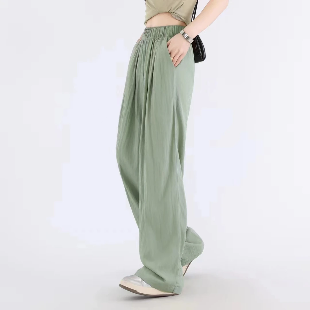 夏季新款山本裤女高腰宽松垂感拖地慵懒阔腿裤休闲山本裤