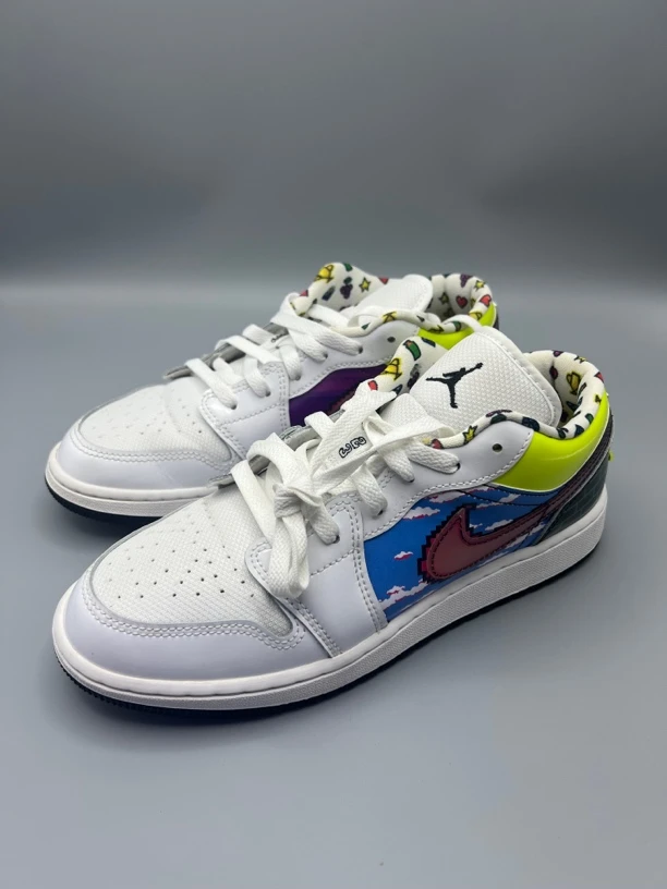 38.5码/内长240 二手95新 正品耐克Jordan1复古GS白色DM8969-114