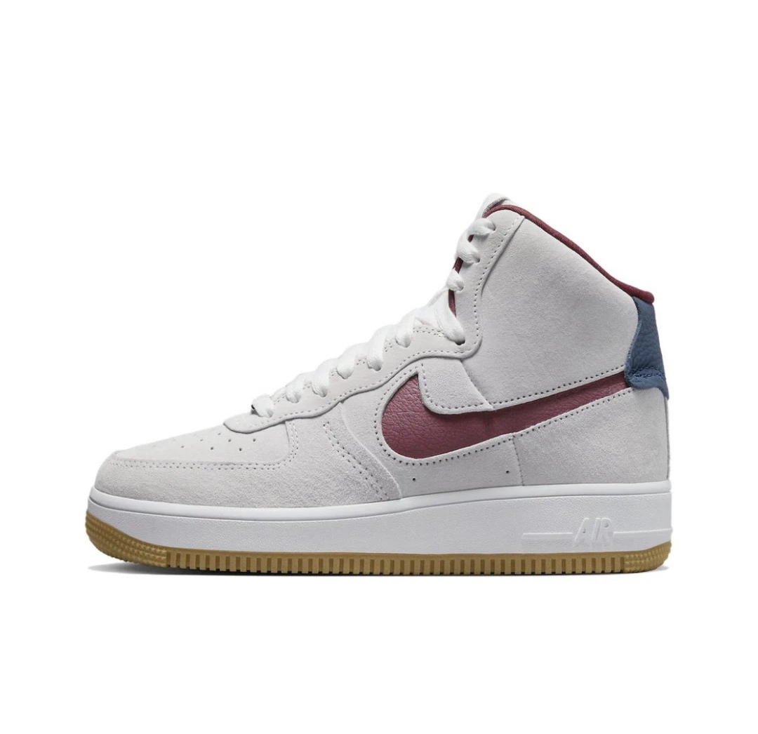 38.5码/内长245 全新正品 Nike Air Force 1高帮灰红DC3590-104