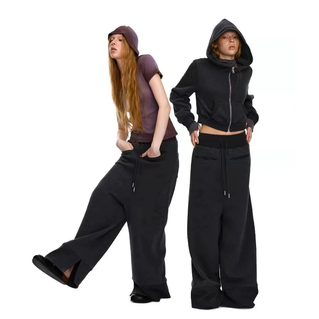 【LOCAT】do not disturb 复古休闲个性拼接罗纹低档卫裤 DND108