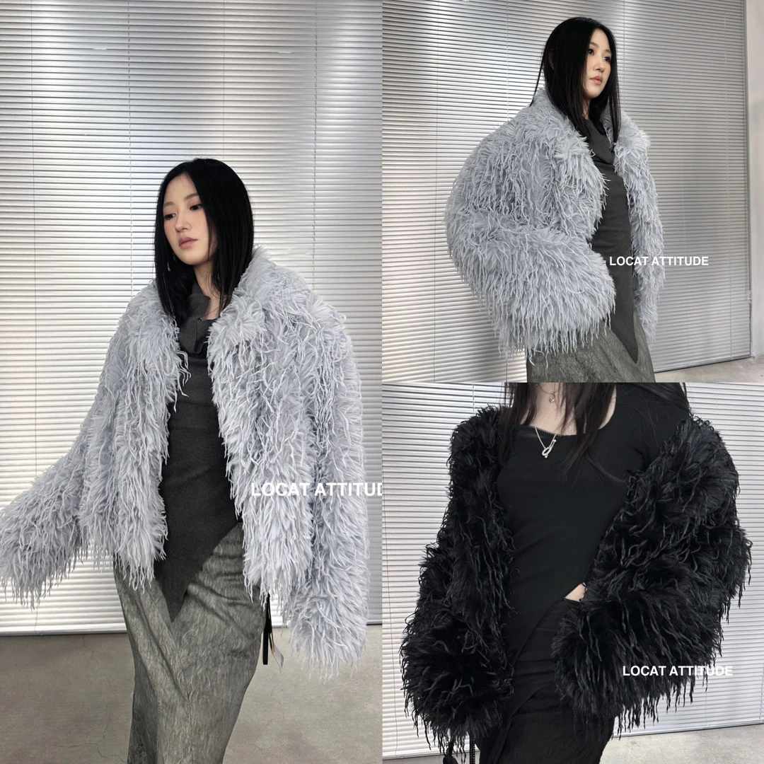 【LOCAT】sultry virgin Cascade空气感流苏毛绒短外套