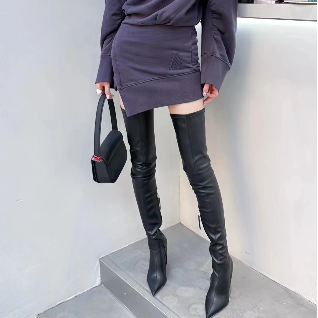 【LOCAT】The Attico  弹力皮革长靴  THES14