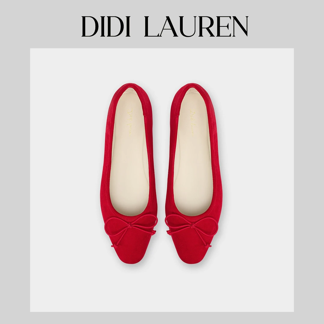 DIDI LAUREN“华尔兹”法式千金浪漫复古红芭蕾舞浅口鞋