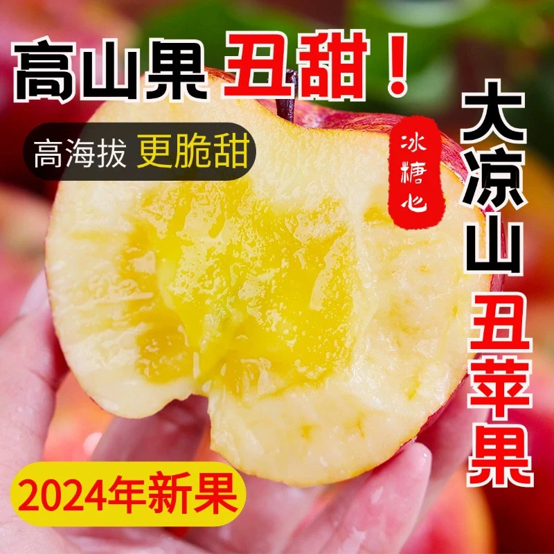 【盐源丑苹果】四川大凉山盐高山源丑苹果新鲜现摘脆甜糖心好吃