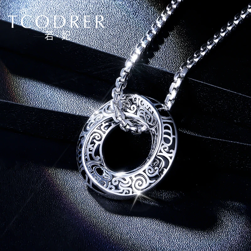 若妃铂金吊坠男pt950吊坠黑金莫比乌斯环潮牌挂坠铂金项链不含链