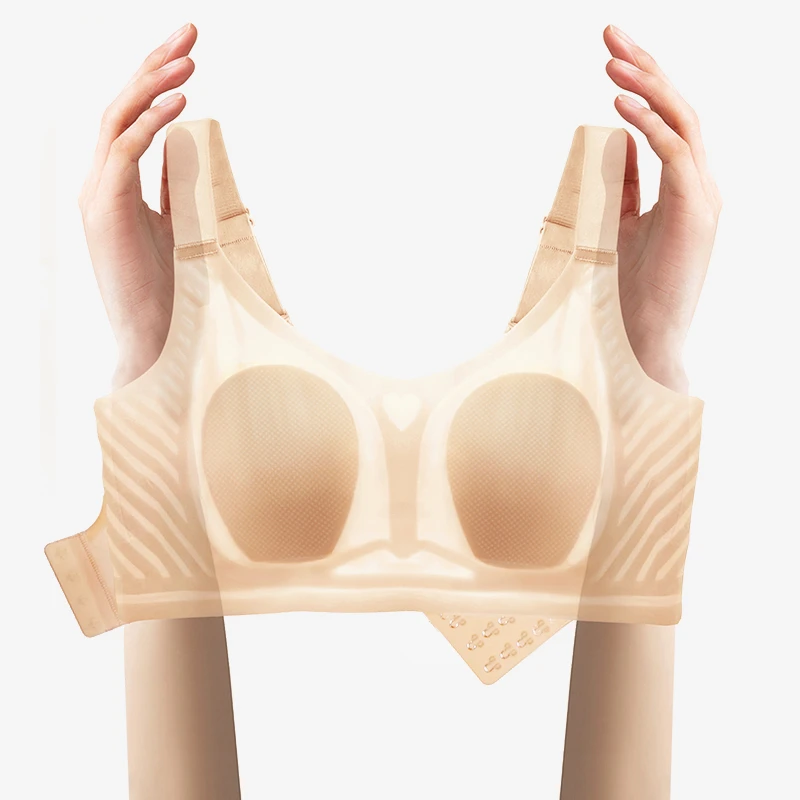 兔耳朵杯  无菌凉感科技 7A抗菌透气无痕提拉塑型果冻胶条文胸