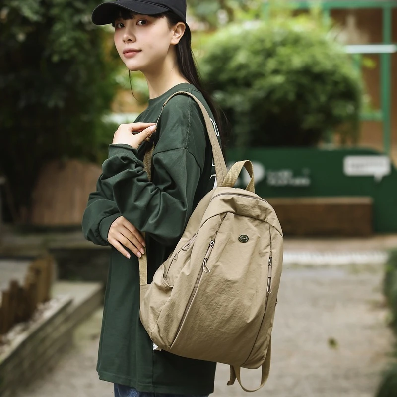 日系轻便手提泡芙双肩包运动休闲时尚潮流双肩背包纯色简约包1003