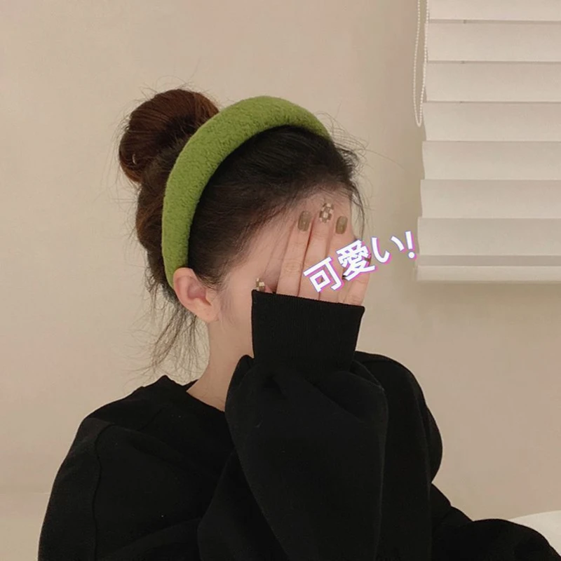 韩国毛绒宽边洗脸压发宽边海绵发箍女高颅顶头饰发卡头箍外出发饰