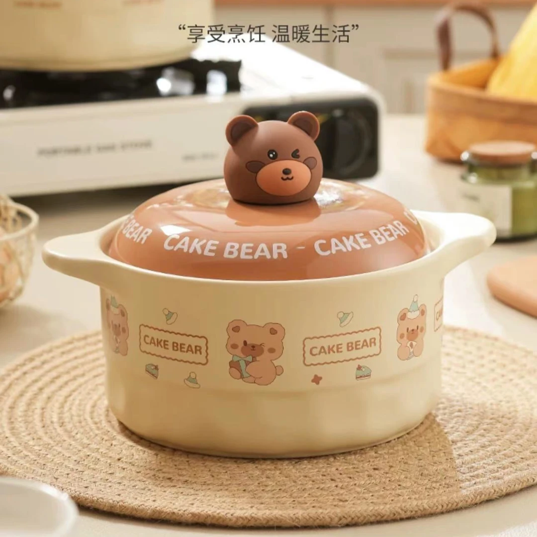 家用陶瓷砂锅煲汤锅炖锅石锅高颜值耐高温冷热干烧不裂沙锅小容量