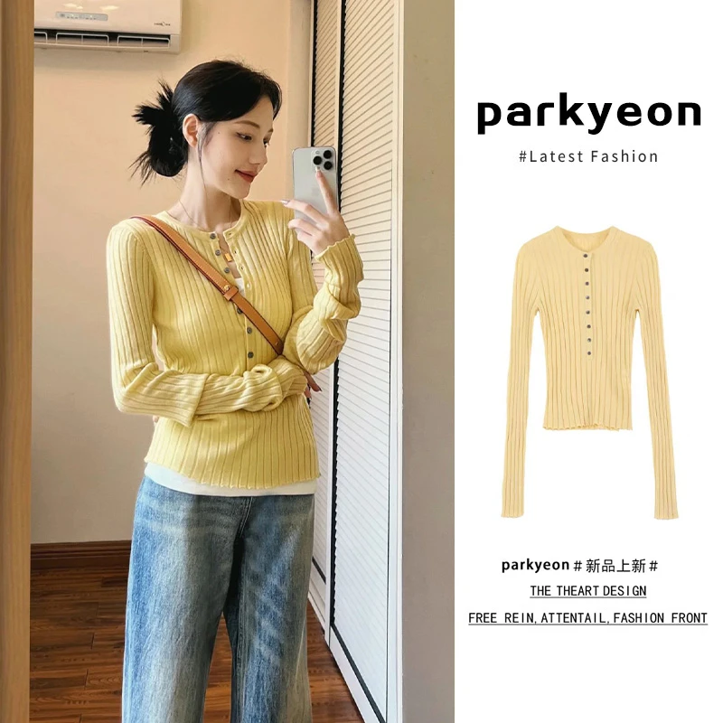 parkyeon独特超好看针织衫今年流行爆款上衣内搭打底衫秋冬新款潮