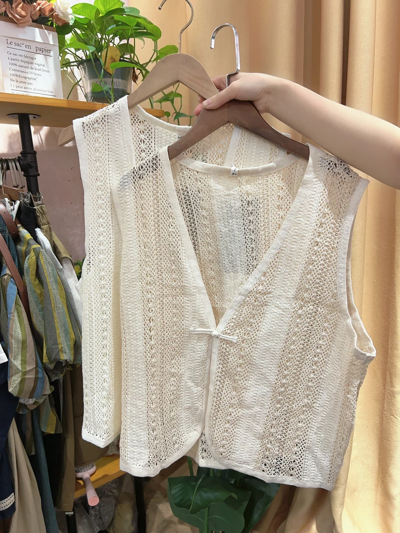 高级钩花马甲百搭韩版