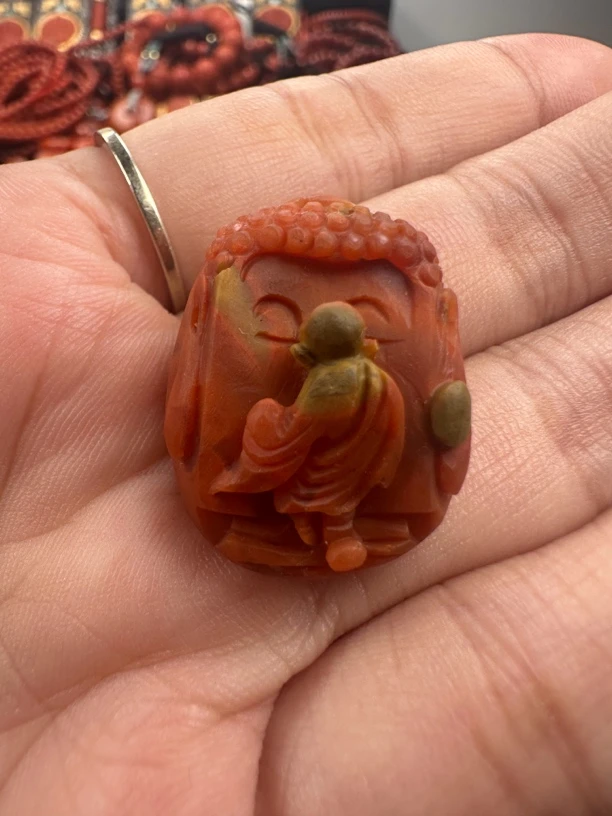 南红原矿包浆观音悟道