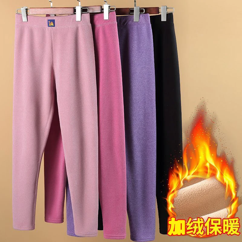 打底裤加肥大码保暖裤斤羊羔绒高腰秋裤女加绒加厚