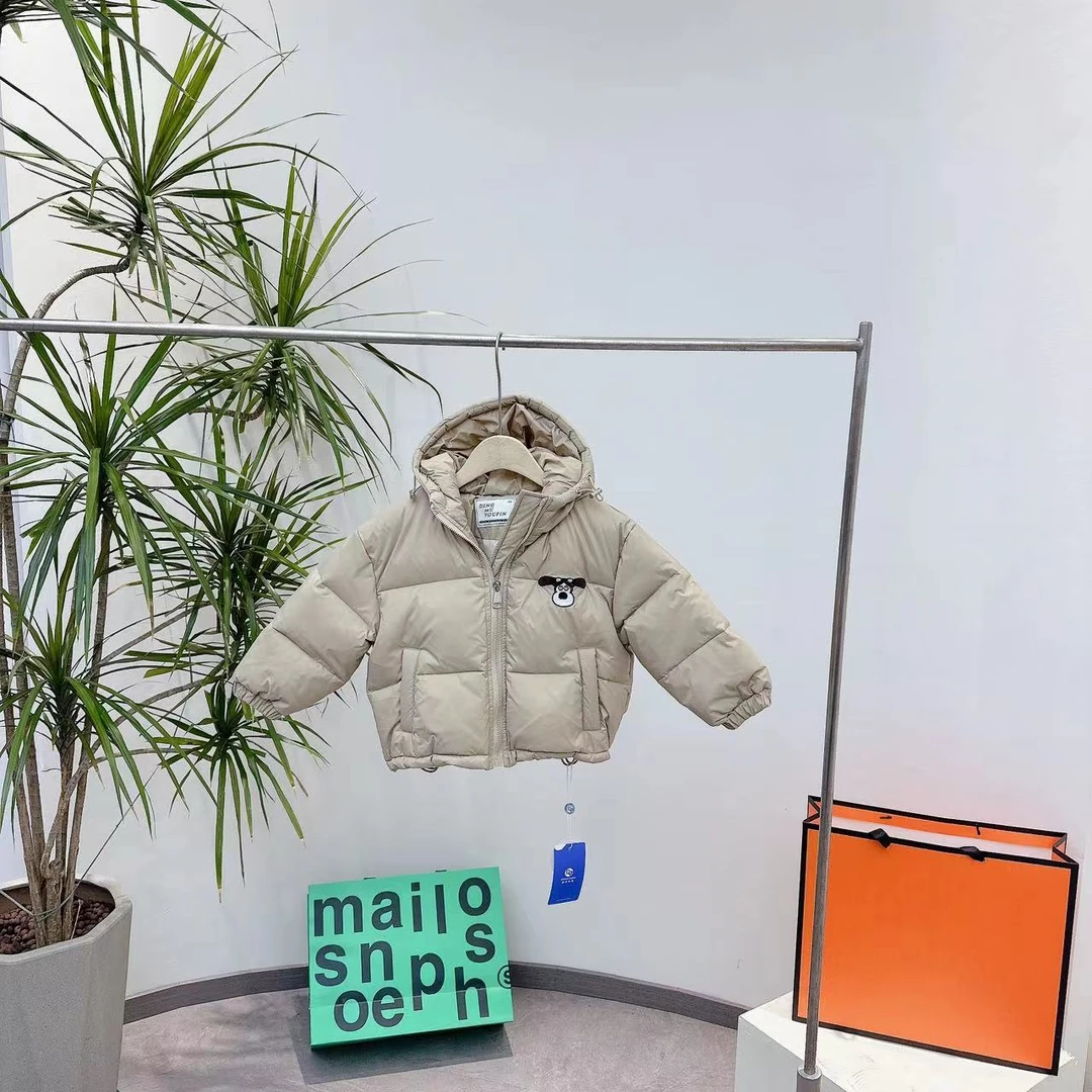 WT239  韩版 刺绣小狗 连帽羽绒服