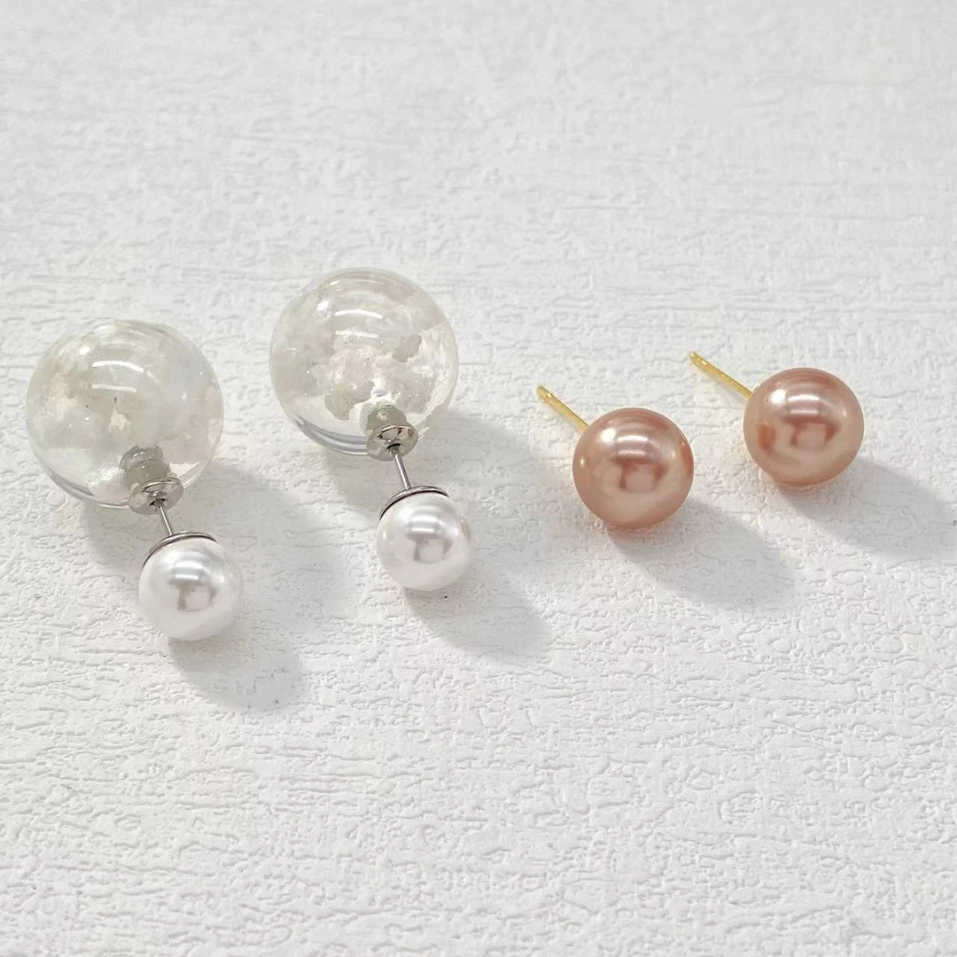 铜合金耳饰 木木（ZF1700）   4只装 蓝天白云耳钉