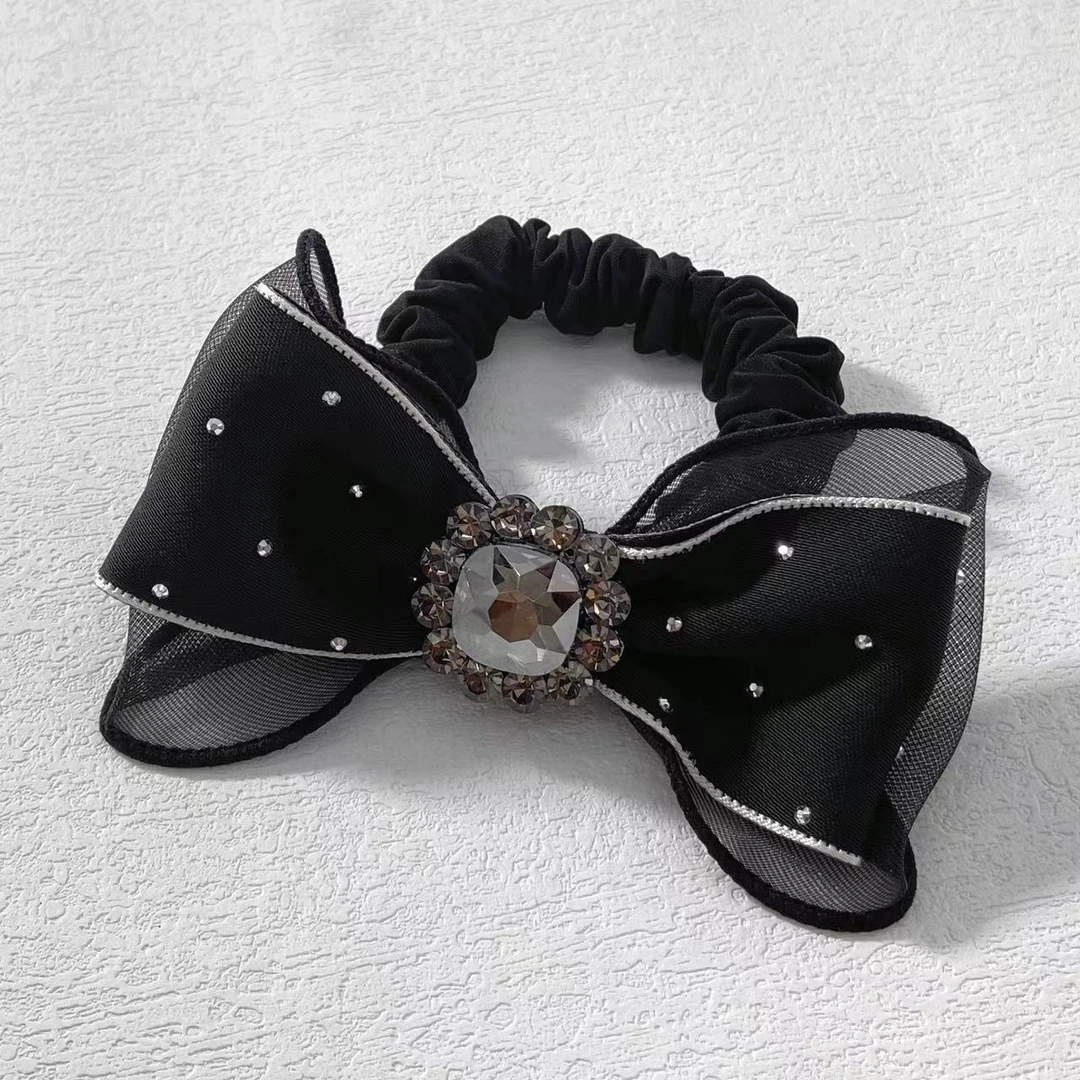 木木（RZ5079）  赫本风超闪蝴蝶结马尾发圈发绳