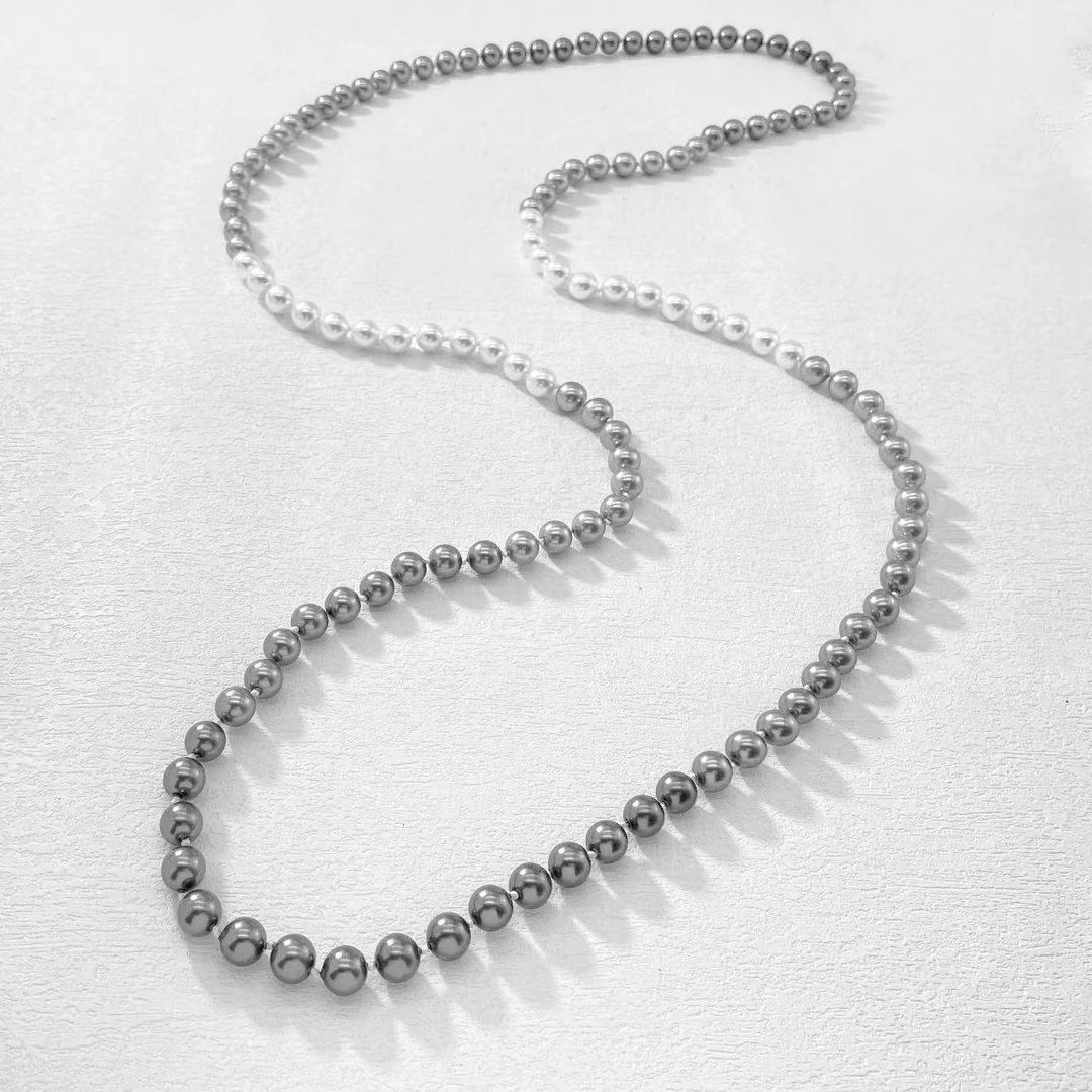 非金属仿珍珠项链 木木（AQ1349） 118厘米 渐变珠子长项链