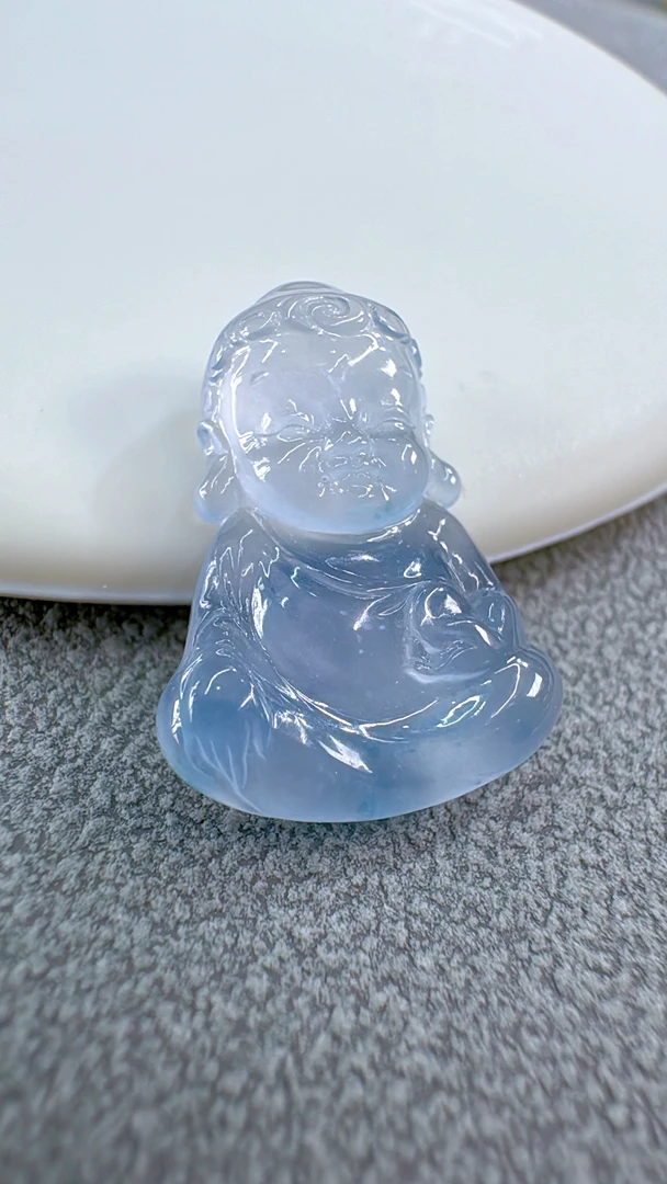 天然缅甸A货翡翠高冰宝宝佛