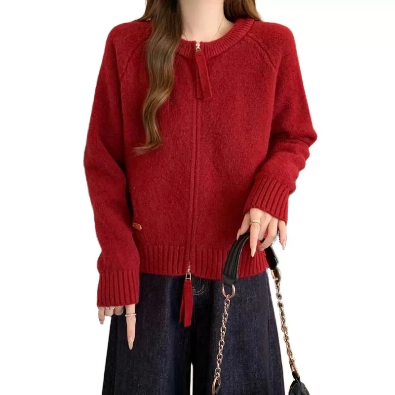 针织外套开衫2024秋冬新小众设计感减龄上衣42