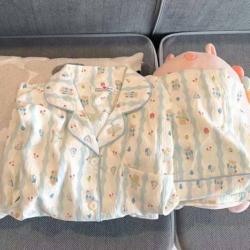 【三件套樱桃小熊】夏季短袖透气云朵绵夏天可爱卡通家居服套装